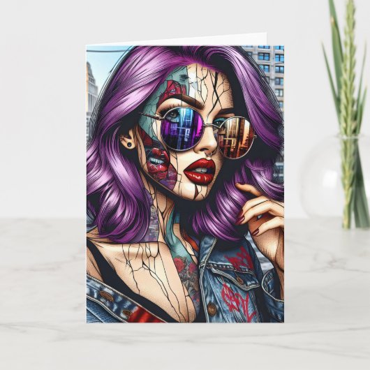Grunge Kunst | Gebroken Vrouw Abstracte Kaart (Voorkant)