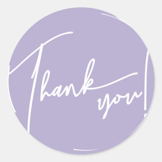 Grunge kwast cirkel calligraphy dank je ronde sticker (Voorkant)