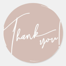 Grunge kwast cirkel calligraphy dank je ronde sticker