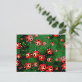 Grunge Ladybugs Briefkaart (Staand voorkant)