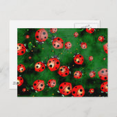Grunge Ladybugs Briefkaart (Voorkant / Achterkant)