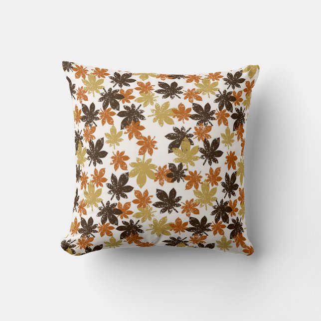Grunge Leaf: Naadloos achtergrondpatroon. Kussen (Voorkant)