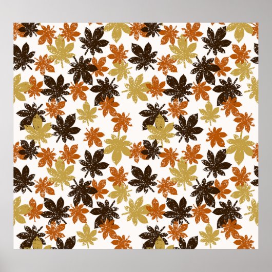 Grunge Leaf: Naadloos achtergrondpatroon. Poster (Voorkant)