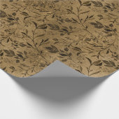 Grunge Leaf Pattern Wrapping Paper Roll Cadeaupapier (Hoek)