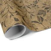  Grunge Leaf Pattern Wrapping Paper Roll Cadeaupapier (Rol Hoek)