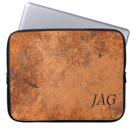 Grunge Leather Monogram Laptop Sleeve
