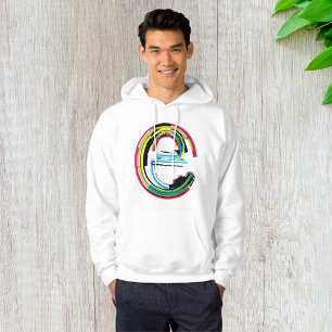 Grunge Letter E Alfabet Vet Kleurrijke Typografie Hoodie