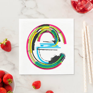 Grunge Letter E Alfabet Vet Kleurrijke Typografie Servet