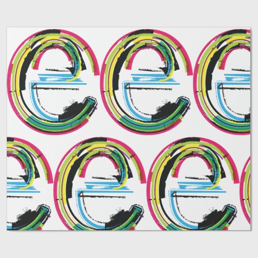 Grunge Letter E Cadeaupapier (Vlak)