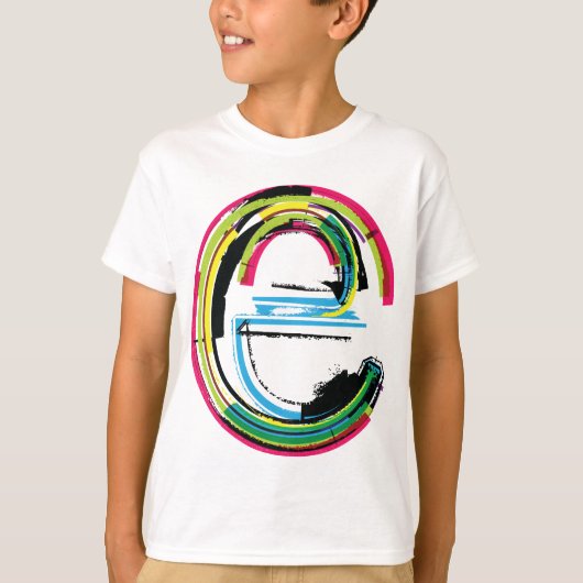 Grunge Letter E T-shirt (Voorkant)