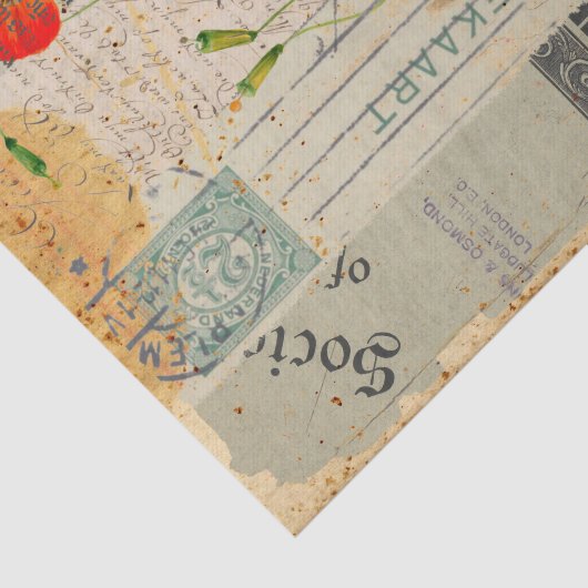 Grunge Letter Ephemera Tissuepapier (Detail)