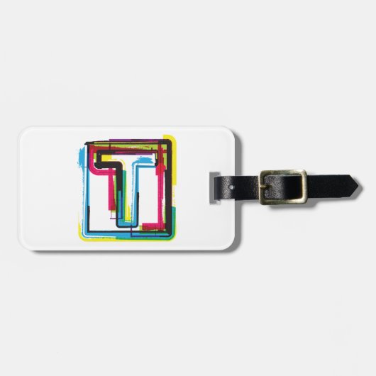 Grunge Letter to Bold Kleurrijke Stedelijke Typogr Bagagelabel (Voorkant horizontaal)