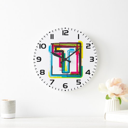 Grunge Letter to Bold Kleurrijke Stedelijke Typogr Grote Klok