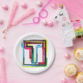 Grunge Letter to Bold Kleurrijke Stedelijke Typogr Papieren Bordje (Feest)