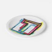 Grunge Letter to Bold Kleurrijke Stedelijke Typogr Papieren Bordje (Gekanteld)