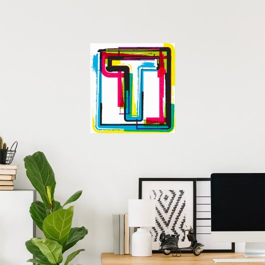 Grunge Letter to Bold Kleurrijke Stedelijke Typogr Poster