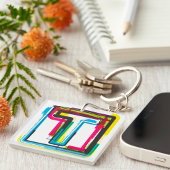 Grunge Letter to Bold Kleurrijke Stedelijke Typogr Sleutelhanger