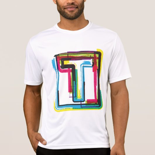 Grunge Letter to Bold Kleurrijke Stedelijke Typogr T-shirt (Voorkant)