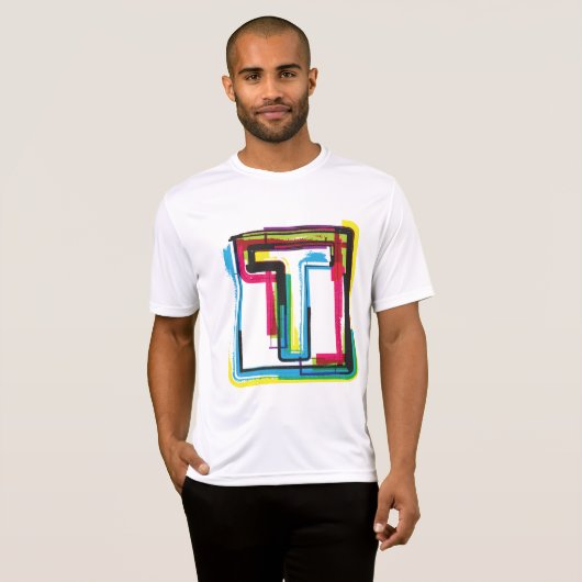 Grunge Letter to Bold Kleurrijke Stedelijke Typogr T-shirt (Voorkant volledig)