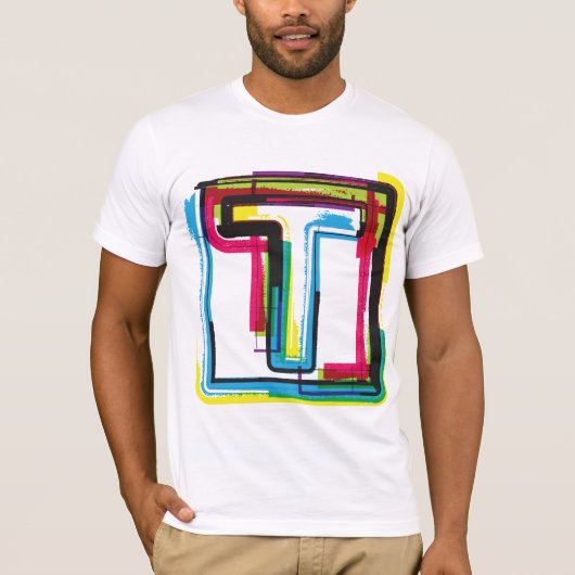 Grunge Letter to Bold Kleurrijke Stedelijke Typogr T-shirt (Voorkant)