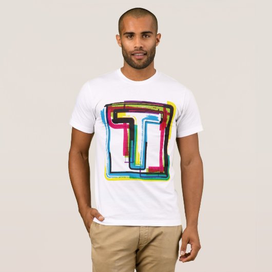 Grunge Letter to Bold Kleurrijke Stedelijke Typogr T-shirt (Voorkant volledig)