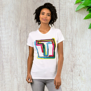 Grunge Letter to Bold Kleurrijke Stedelijke Typogr T-shirt