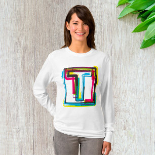 Grunge Letter to Bold Kleurrijke Stedelijke Typogr T-shirt