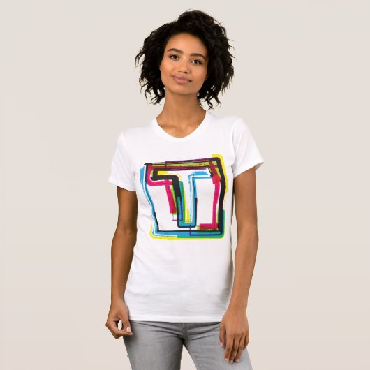 Grunge Letter to Bold Kleurrijke Stedelijke Typogr T-shirt (Voorkant volledig)