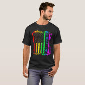 Grunge LGBT All Hail Gay Pride Flag Satanic T-shirt (Voorkant volledig)