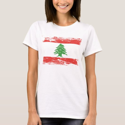 Grunge Libanese vlag T-shirt (Voorkant)