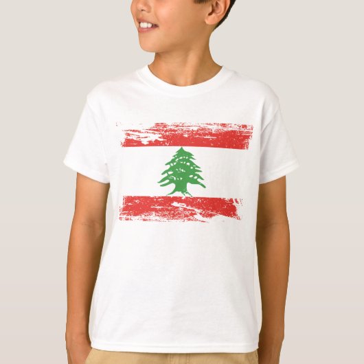 Grunge Libanese vlag T-shirt (Voorkant)
