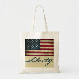 Grunge Liberty 4e juli Canvas tas