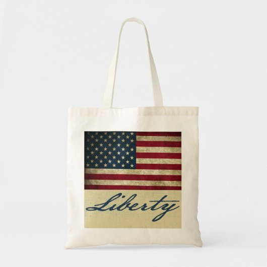 Grunge Liberty 4e juli Canvas tas (Voorkant)