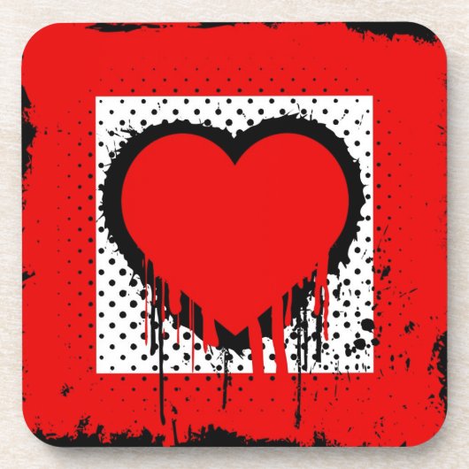 Grunge liefde drankjes onderzetter (Voorkant)