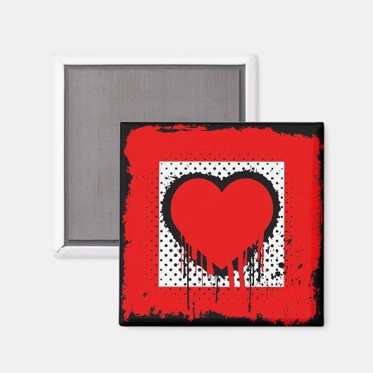 Grunge liefde magneet (Voorkant / Achterkant)