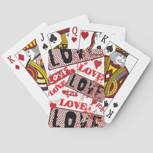 Grunge-liefdespatroon. Pokerkaarten (Achterkant)