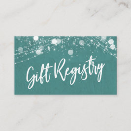 Grunge Lights Casual Script Blauwgroen Cadeauregis Informatiekaartje