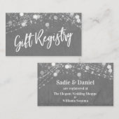 Grunge & Lights Casual Script Grijs Cadeauregister Informatiekaartje (Voorkant / Achterkant)