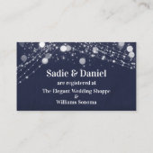 Grunge Lights Casual Script Navy Gift Registry Informatiekaartje (Achterkant)