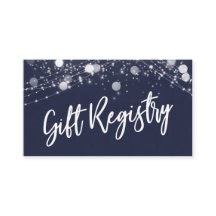 Grunge Lights Casual Script Navy Gift Registry