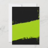 Grunge Lime Green Black Bar Mitswa Receptie Kaart (Achterkant)