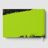 Grunge Lime Green Black Bar Mitzvah Gastenboek (Achterkant)