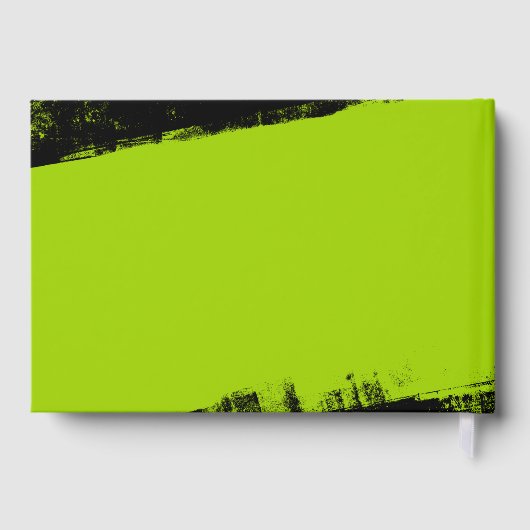 Grunge Lime Green Black Bar Mitzvah Gastenboek (Achterkant)
