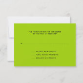 Grunge Lime Green Black Bar Mitzvah RSVP Kaartje (Achterkant)