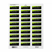 Grunge Lime Groen Zwart Retouradres Etiket (Full Sheet)