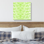 Grunge Limegroene Patroon - Zomer Abstracte Decora Canvas Afdruk (Insitu (Slaapkamer))
