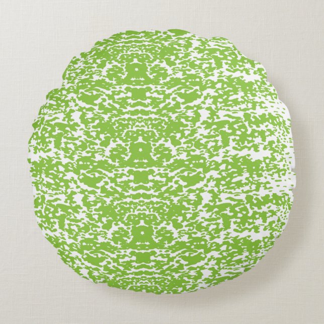 Grunge Limegroene Patroon - Zomer Abstracte Decora Rond Kussen (Voorkant)