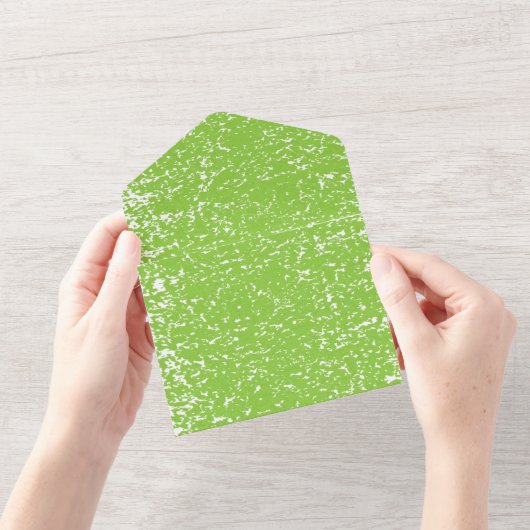 Grunge Limegroene Textuur All In One Uitnodiging (Opening)