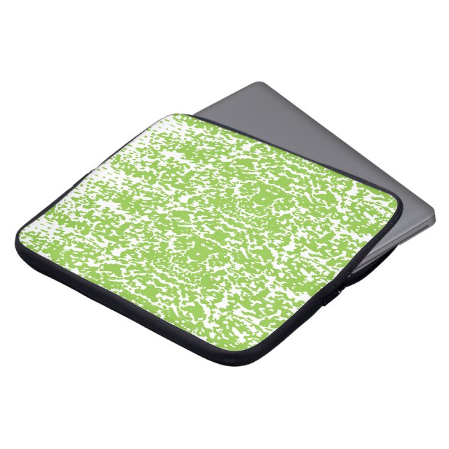 Grunge Limegroene Textuur Laptop Sleeve (Voorkant top)