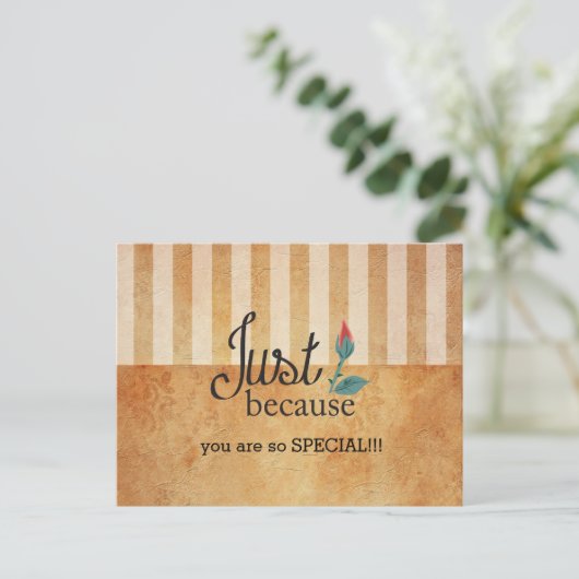 Grunge  Linde Stripes | Alleen omdat Briefkaart (Staand voorkant)